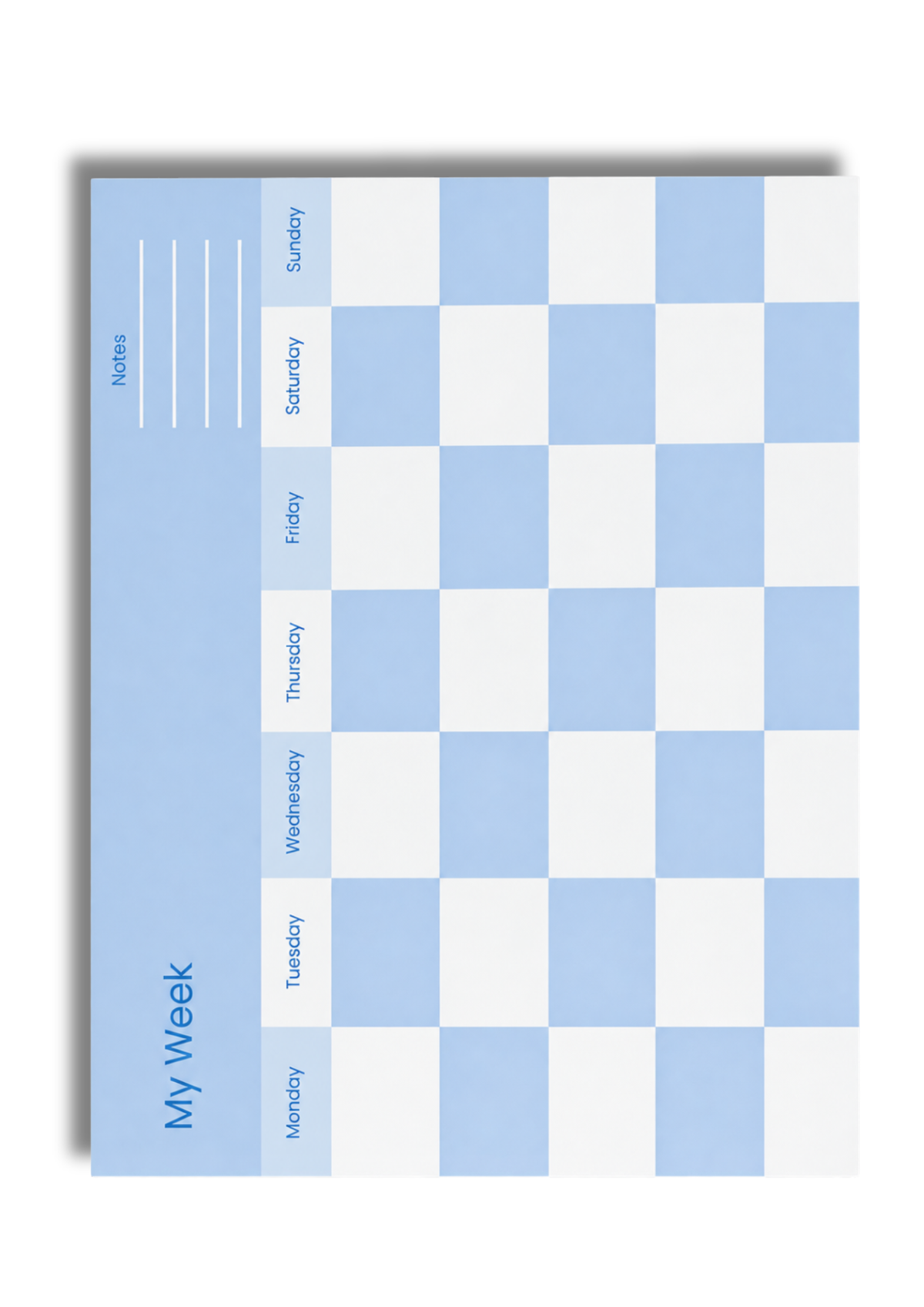 Blue | Checkered Week Planner Notepad
