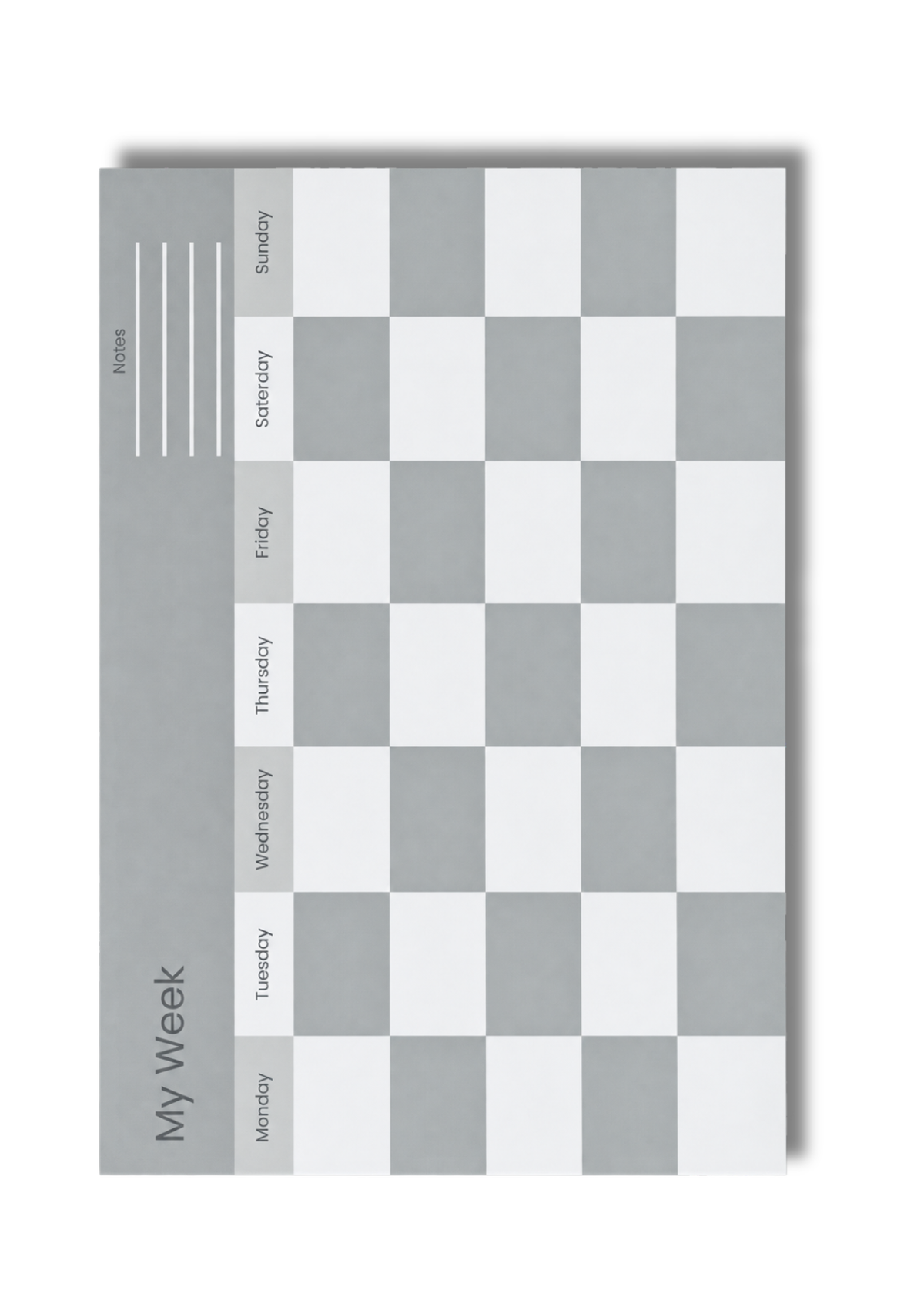 Grey | Checkered Week Planner