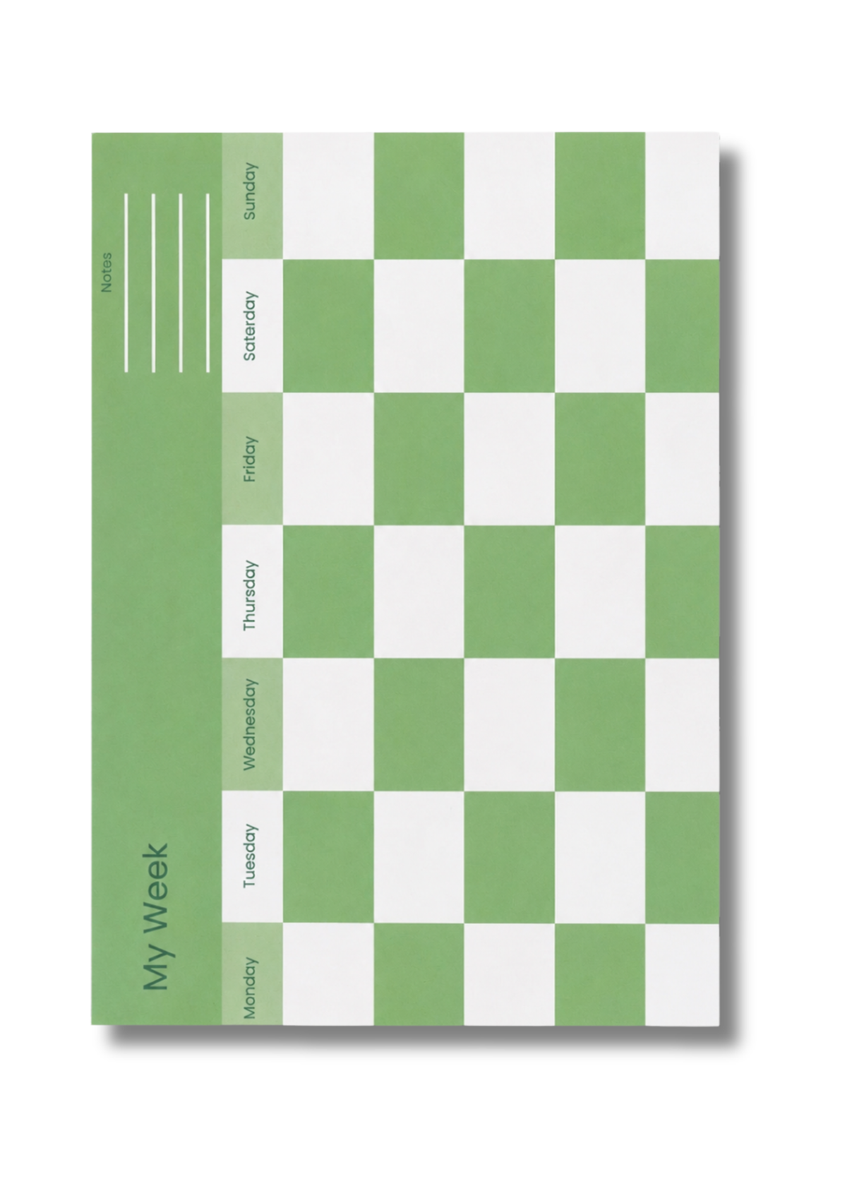 Green | Checkered Week Planner