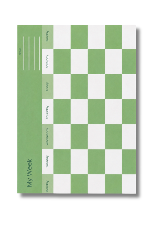 Green | Checkered Week Planner