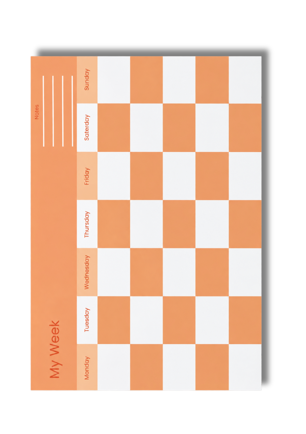 Orange | Checkered Week Planner