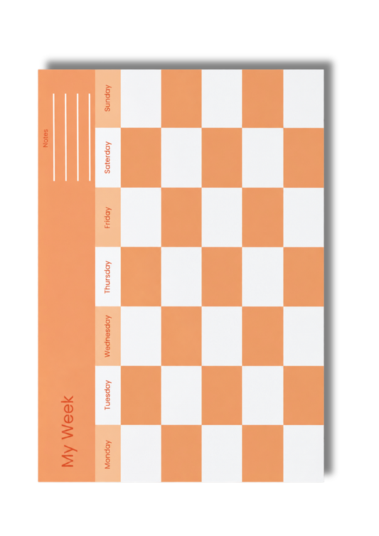 Orange | Checkered Week Planner