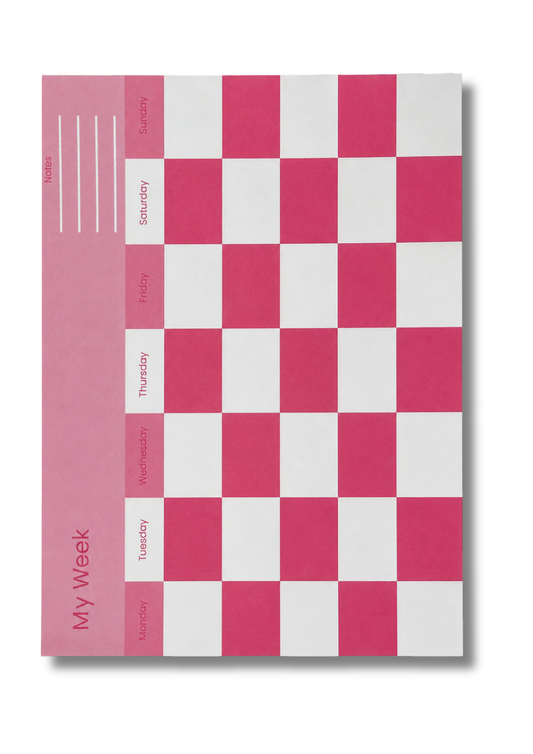 Pink | Checkered Week Planner