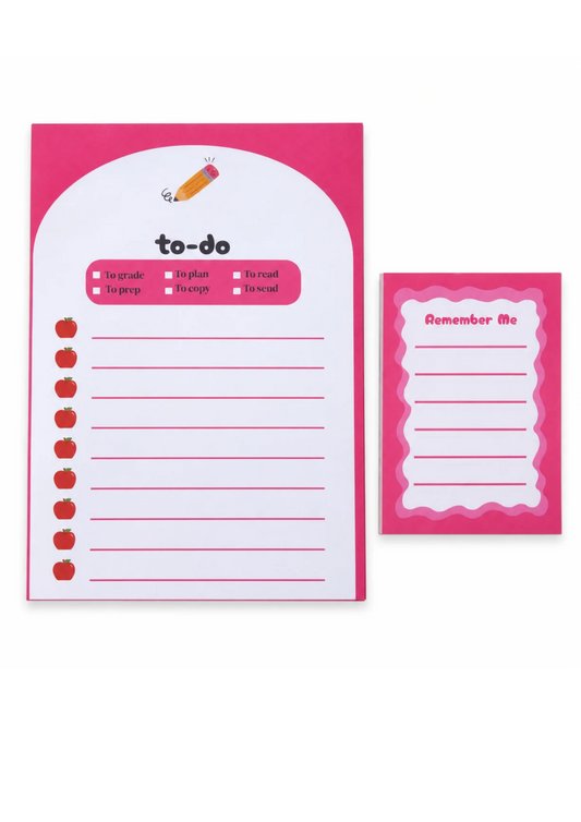 Pink | Teacher To Do List and Remember Notepad