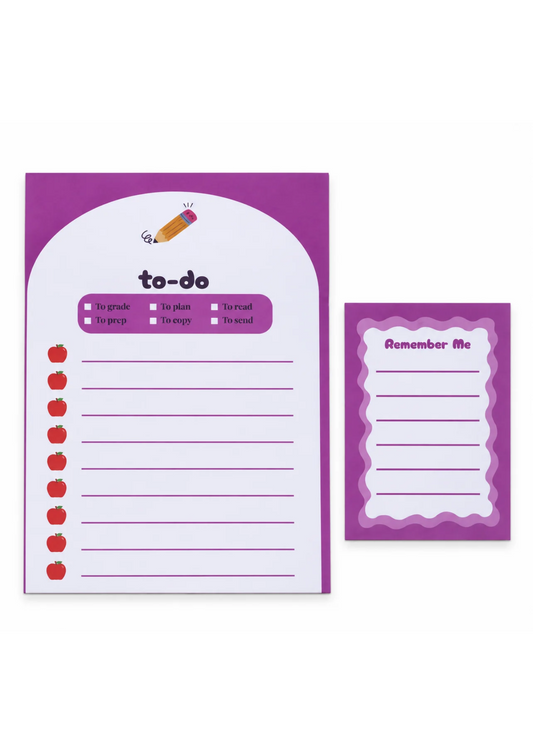 Purple | Teacher To Do List and Remember Notepad