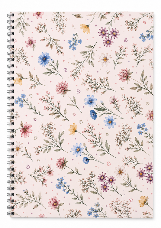 Pink Floral Notebook with 2026-2027 Calander