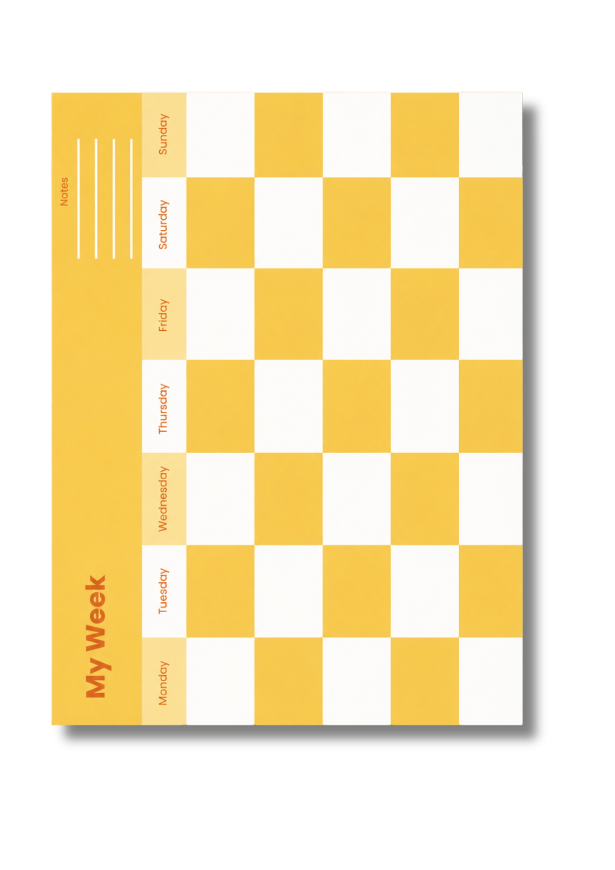 Yellow | Checkered Week Planner