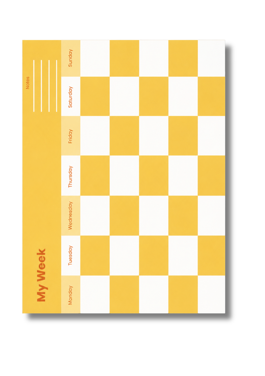 Yellow | Checkered Week Planner